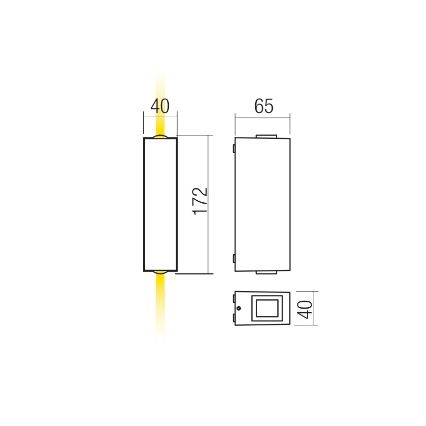 Redo 90421 - Iluminação de parede exterior LED ACE 2xLED/5,84W/230V 3000K IP54 cinzento
