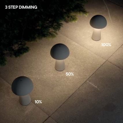 Redo 90439 - Lâmpada LED exterior tátil regulável KIRA LED/4,7W/230V 2200 mAh IP44 preta