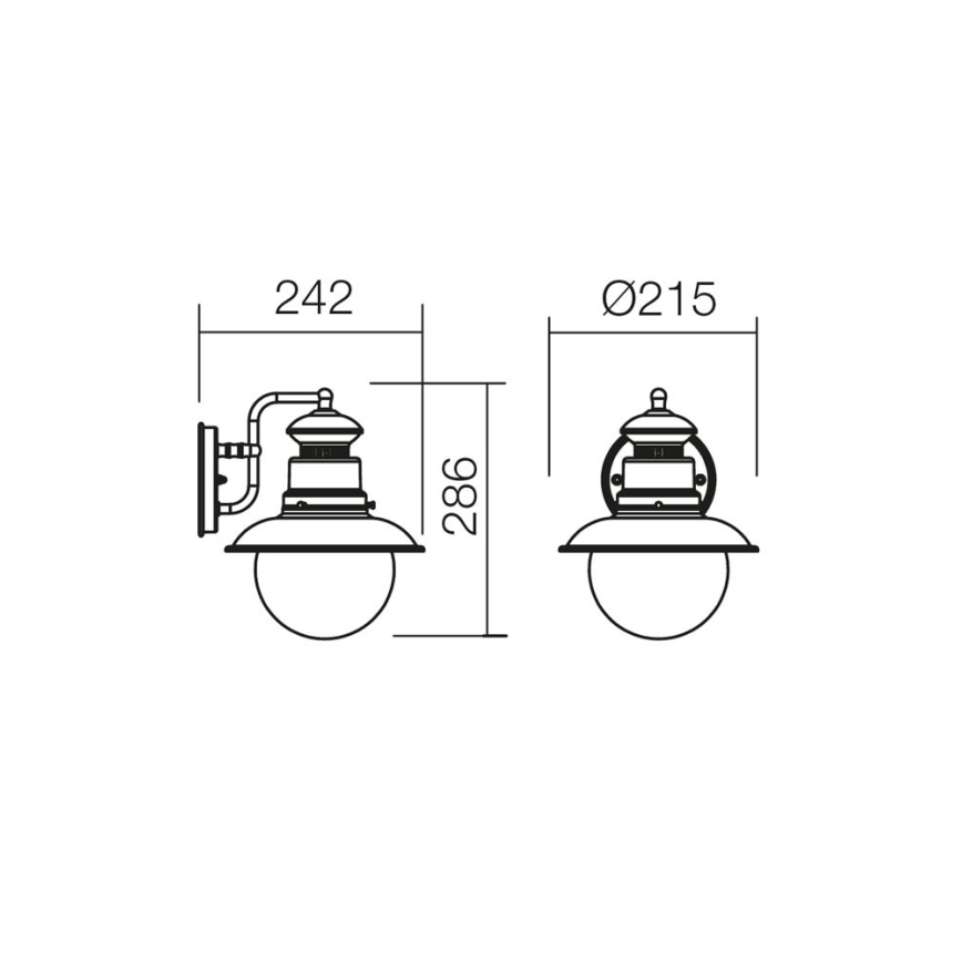 Redo 9045 - Luz de parede de exterior SCOTT 1xE27/42W/230V IP44