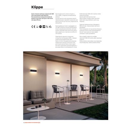 Redo 90451 - Aplique de parede exterior KLIPPE LED/24W/230V 3000K IP54 branco