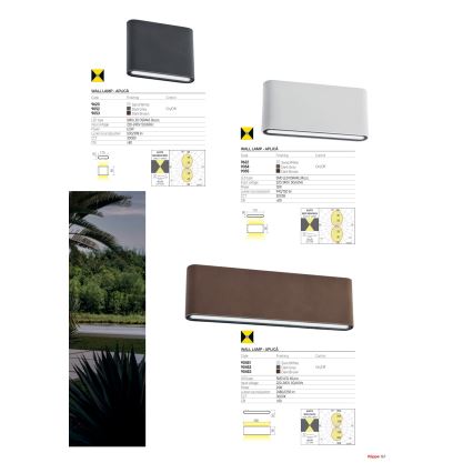 Redo 90451 - Aplique de parede exterior KLIPPE LED/24W/230V 3000K IP54 branco