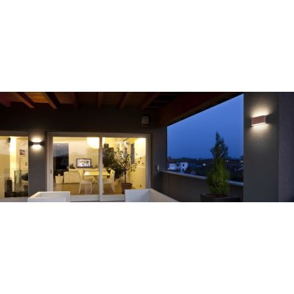 Redo 90453 - Aplique de parede exterior LED KLIPPE LED/24W/230V 3000K IP54 castanho