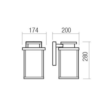 Redo 90462 - Iluminação de parede exterior YARD 1xE27/42W/230V IP44 antracite