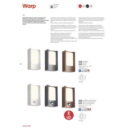 Redo 90483 - Iluminação de parede exterior LED WARP LED/8W/230V 3000K IP44 antracite