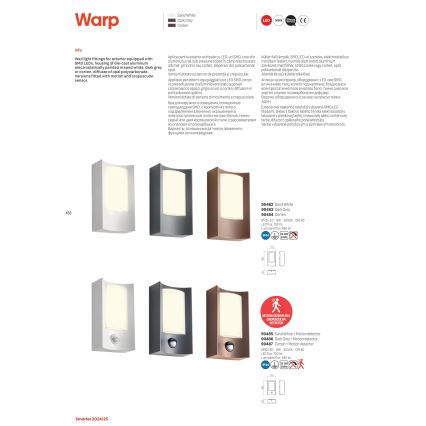 Redo 90484 - Iluminação de parede exterior LED WARP LED/8W/230V 3000K IP44 castanho