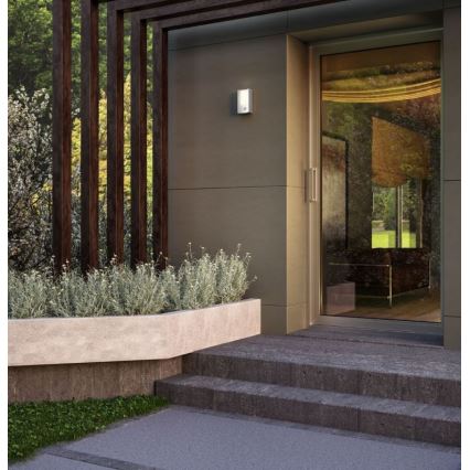 Redo 90486 - Iluminação de parede exterior LED com sensor WARP LED/8W/230V 3000K IP44 antracite