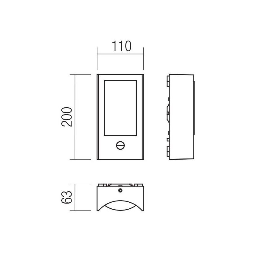 Redo 90486 - Iluminação de parede exterior LED com sensor WARP LED/8W/230V 3000K IP44 antracite