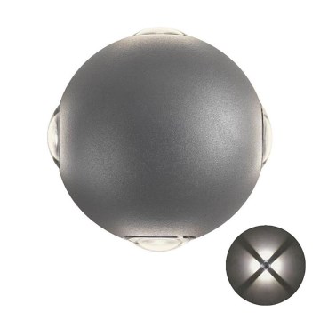 Redo 90500 - Iluminação de parede exterior LED MILESTONE 4xLED/3W/230V IP54 antracite