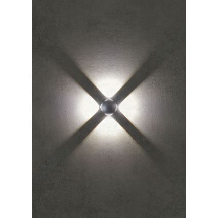 Redo 90500 - Iluminação de parede exterior LED MILESTONE 4xLED/3W/230V IP54 antracite