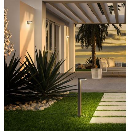 Redo 90535 - Iluminação solar de parede LED com sensor TAIYO LED/2W/3,7V 3000K 2200 mAh IP54 antracite