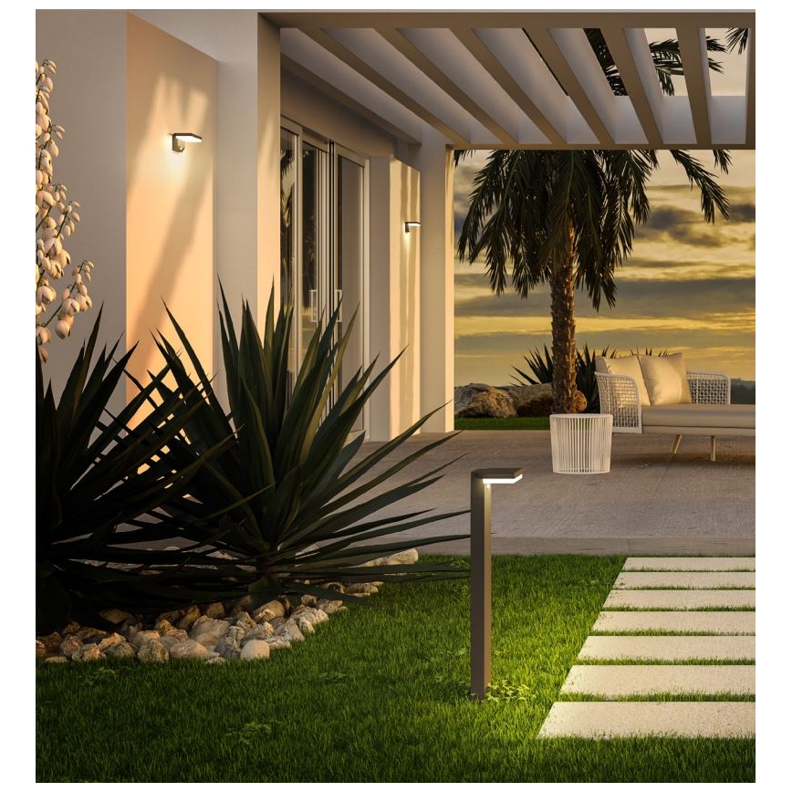 Redo 90535 - Iluminação solar de parede LED com sensor TAIYO LED/2W/3,7V 3000K 2200 mAh IP54 antracite