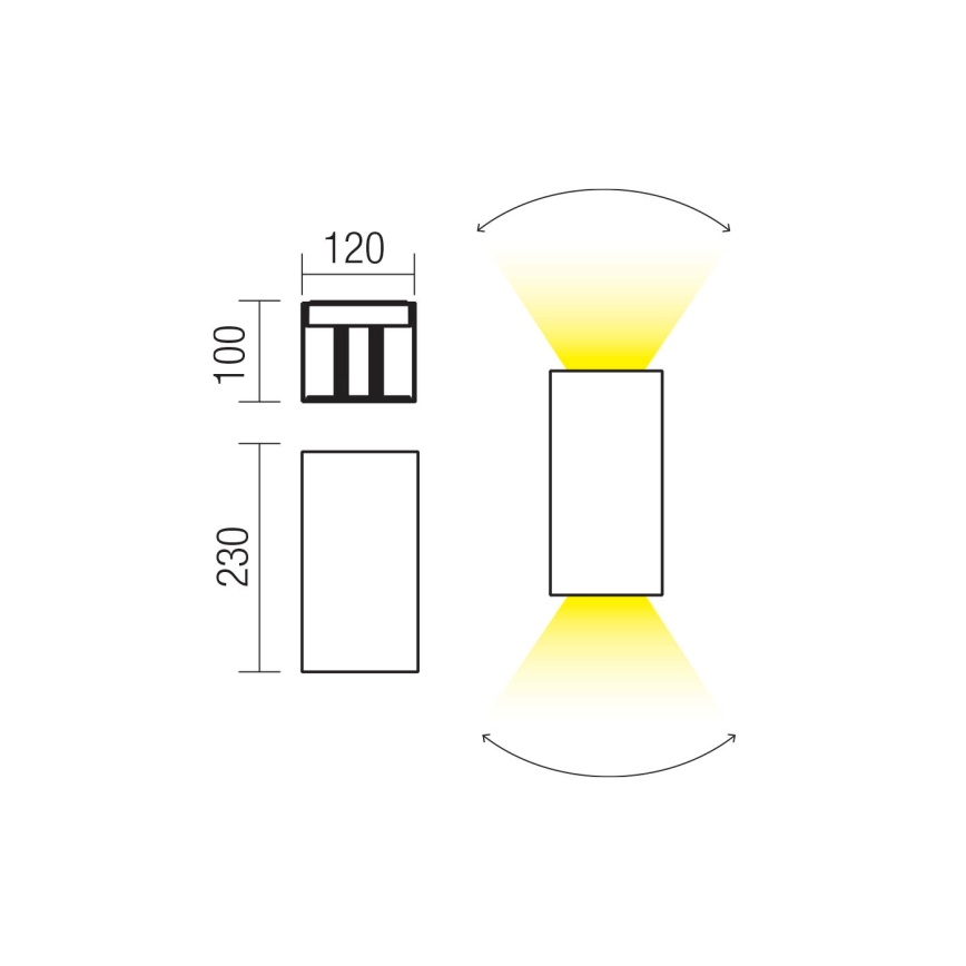 Redo 90552 - Aplique de parede LED para exterior VARY 2xLED/10W/230V 3000K IP54 branco