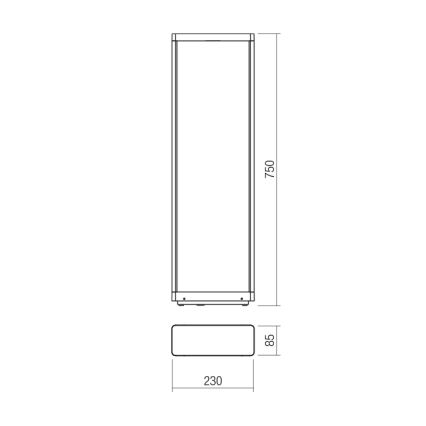 Redo 90582 - Luminária LED para exterior WAKE LED/8W/230V 3000K 75 cm IP65 antracite