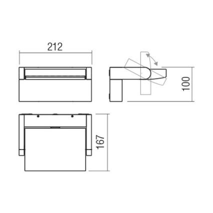 Redo 90584 - Aplique de parede LED para exterior FLIP LED/20W/230V 3000K CRI 90 IP54 antracite