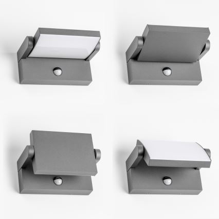 Redo 90587 - Aplique LED de parede para exterior com sensor FLIP LED/20W/230V 3000K IRC 90 IP54 antracite