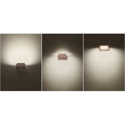 Redo 90588 - Aplique de parede exterior LED com sensor FLIP LED/20W/230V 3000K CRI 90 IP54 castanho