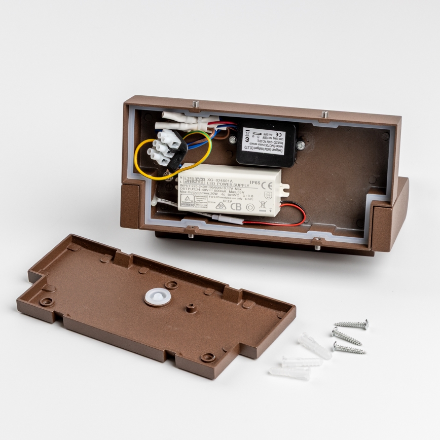 Redo 90588 - Aplique de parede exterior LED com sensor FLIP LED/20W/230V 3000K CRI 90 IP54 castanho