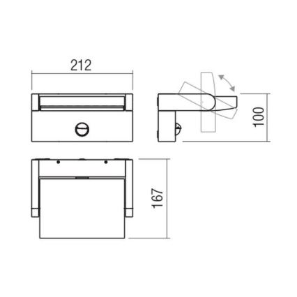 Redo 90588 - Aplique de parede exterior LED com sensor FLIP LED/20W/230V 3000K CRI 90 IP54 castanho