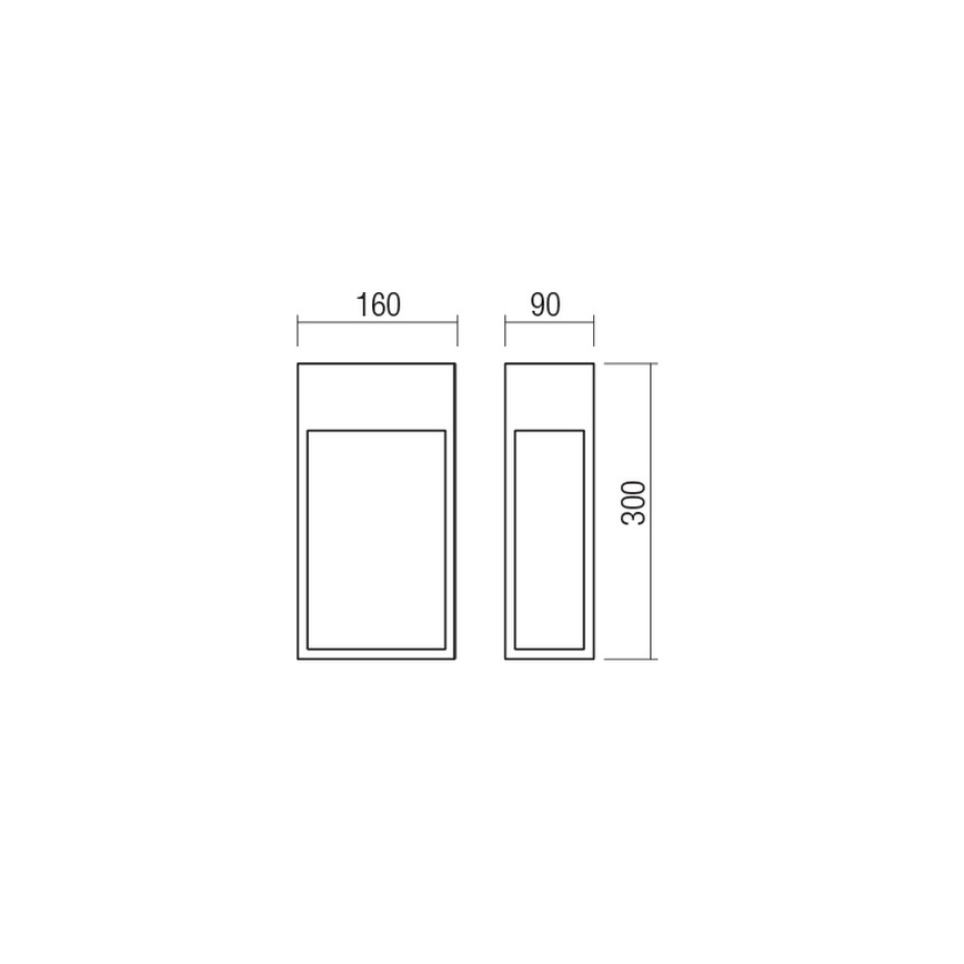Redo 90603 - Aplique de Parede Exterior STAND LED/20W/230V 3000K CRI 90 IP65 antracite