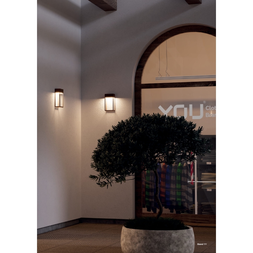 Redo 90604 - Aplique de parede LED para exterior STAND LED/20W/230V 3000K CRI 90 IP65 castanho