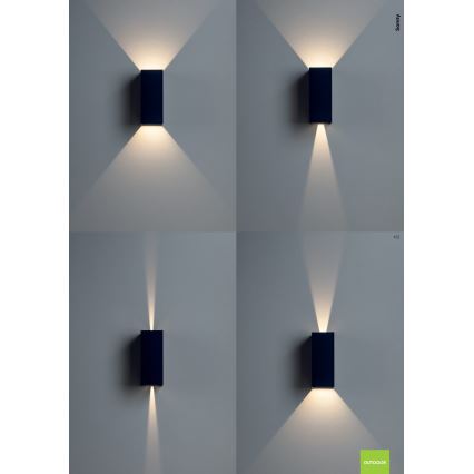Redo 90635 - Iluminação de parede exterior LED SONNY 2xLED/5W/230V 2200/3000/4000K IP54 branco