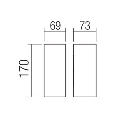 Redo 90636 - Iluminação de parede exterior LED SONNY 2xLED/5W/230V 2200/3000/4000K IP54 antracite