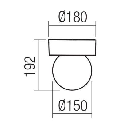 Redo 90641 - Iluminação de teto exterior BULK 1xE27/28W/230V IP44 antracite