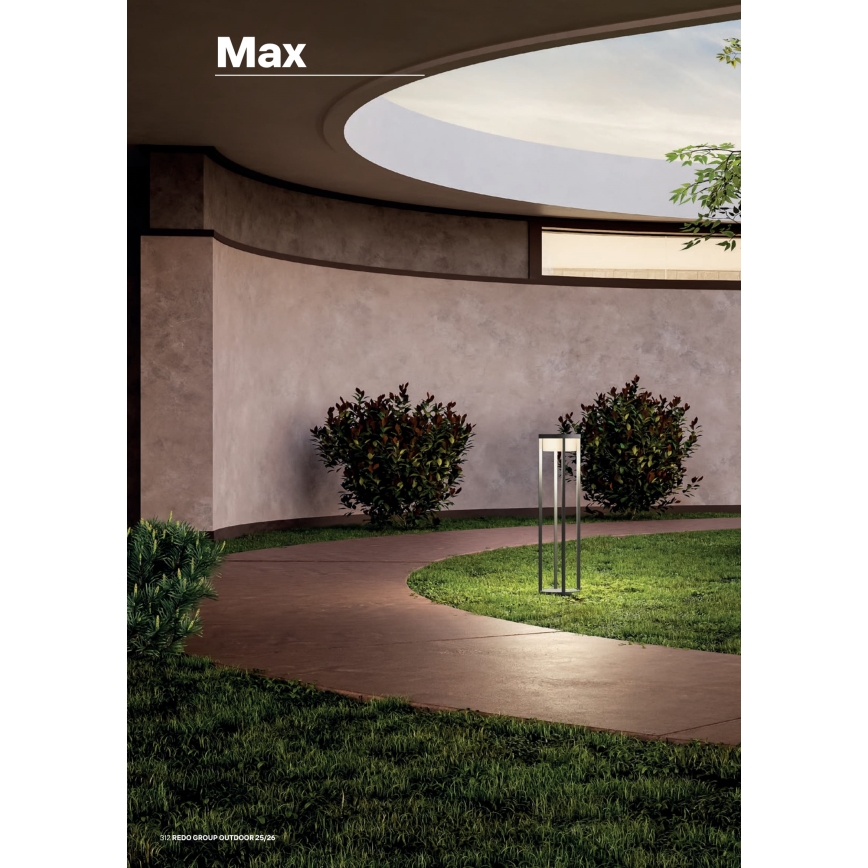 Redo 90676 - Luminária LED exterior MAX LED/15W/230V 2700K 80 cm IP65 antracite
