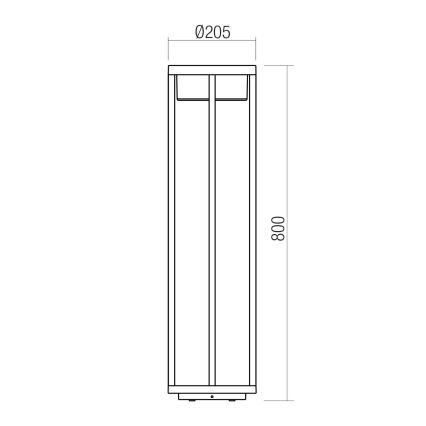Redo 90676 - Luminária LED exterior MAX LED/15W/230V 2700K 80 cm IP65 antracite