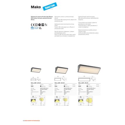 Redo 90678 - Aplique de parede LED para exterior MAKO LED/65W/230V 3000K IP65 antracite