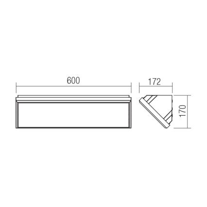 Redo 90678 - Aplique de parede LED para exterior MAKO LED/65W/230V 3000K IP65 antracite