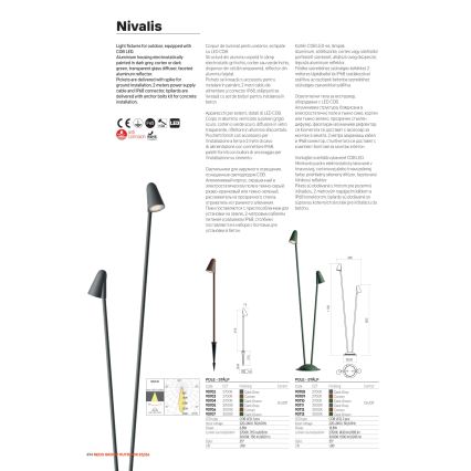 Redo 90712 - Candeeiro LED para exterior NIVALIS 2xLED/6,9W/230V 3000K 110 cm IP65 castanho