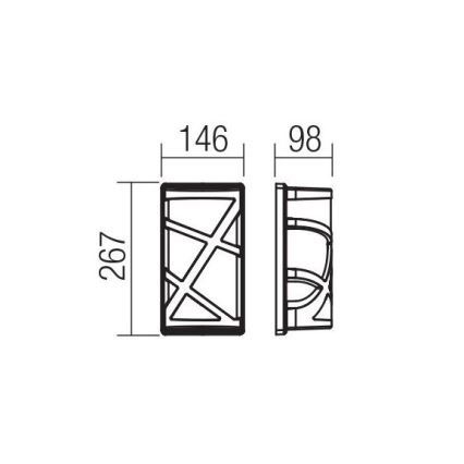 Redo 9097 - Aplique de parede exterior VORTEX 1xE27/42W/230V IP44 castanho