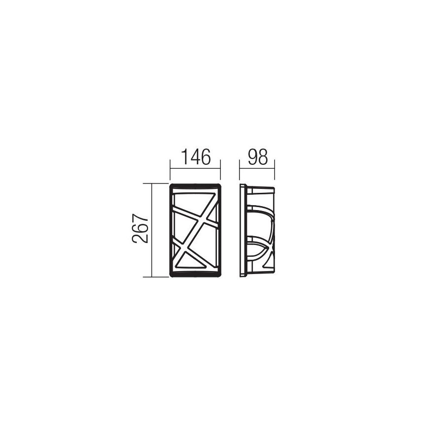 Redo 9097 - Aplique de parede exterior VORTEX 1xE27/42W/230V IP44 castanho