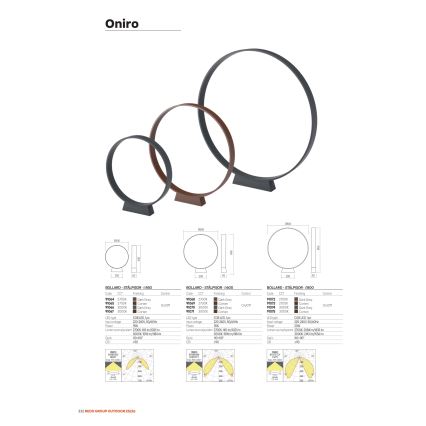 Redo 91066 - Candeeiro exterior LED ONIRO LED/15W/230V 3000K 49,5 cm IRC 90 IP65 antracite