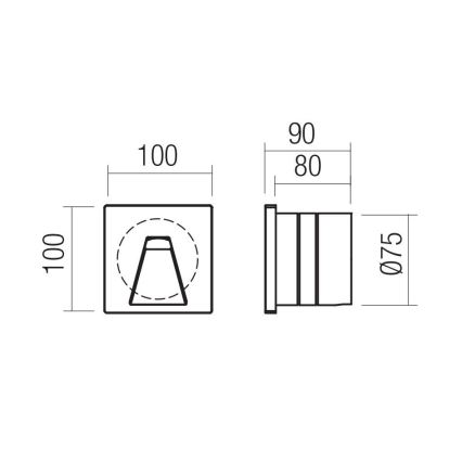 Redo 91195 - Luminária orientadora para exterior BAST LED/2,5W/230V 3000K CRI 90 IP65 cinzenta