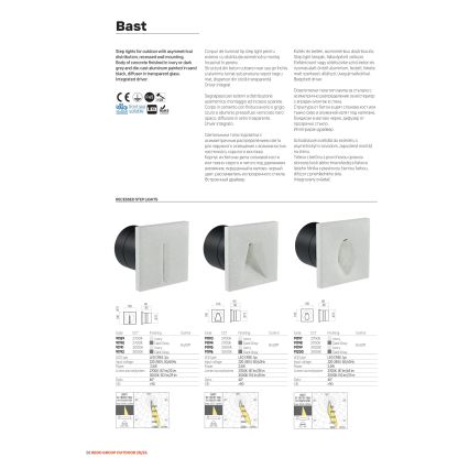 Redo 91196 - Luminária de orientação para exterior BAST LED/2,5W/230V 3000K CRI 90 IP65 antracite