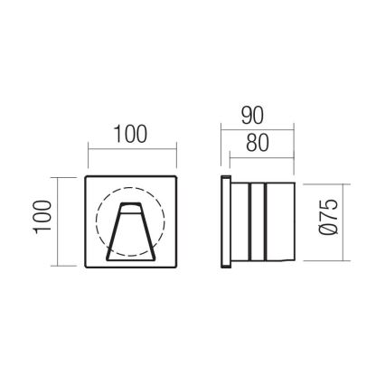 Redo 91196 - Luminária de orientação para exterior BAST LED/2,5W/230V 3000K CRI 90 IP65 antracite