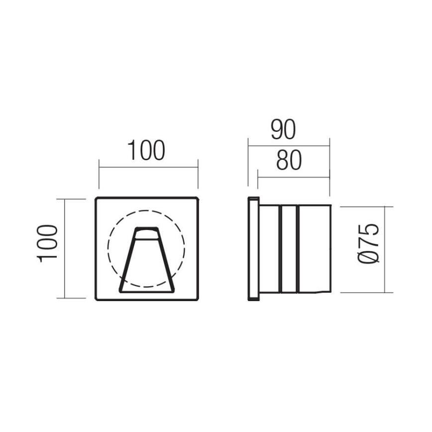 Redo 91196 - Luminária de orientação para exterior BAST LED/2,5W/230V 3000K CRI 90 IP65 antracite