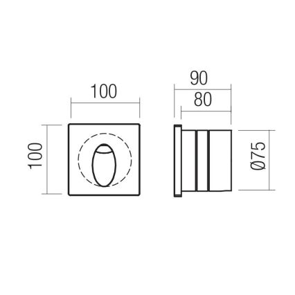 Redo 91200 - Luminária de orientação LED para exterior BAST LED/2,5W/230V 3000K CRI 90 IP65 antracite