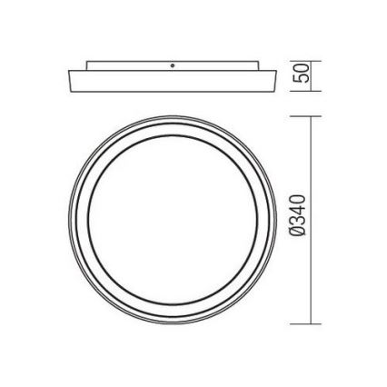 Redo 9184 - Candeeiro de tecto exterior LED BEZEL LED/30W/230V Ø 34 cm IP54 antracite