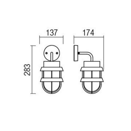Redo 9498 - Candeeiro de parede exterior CLAUT 1xE27/42W/230V IP44 antracite
