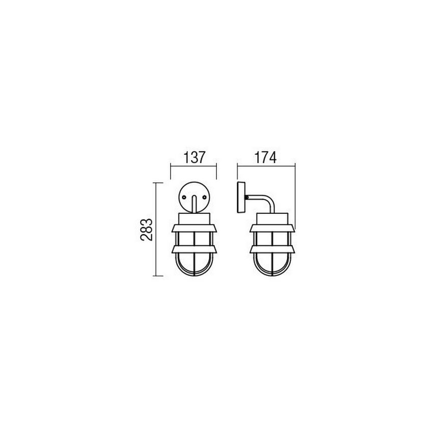 Redo 9498 - Candeeiro de parede exterior CLAUT 1xE27/42W/230V IP44 antracite