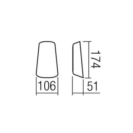 Redo 9536 - Aplique de parede exterior LED TWILL LED/11W/230V IP65