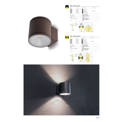 Redo 9594 - Aplique de parede LED para exterior ETA LED/6W/230V 3000K IP54 antracite