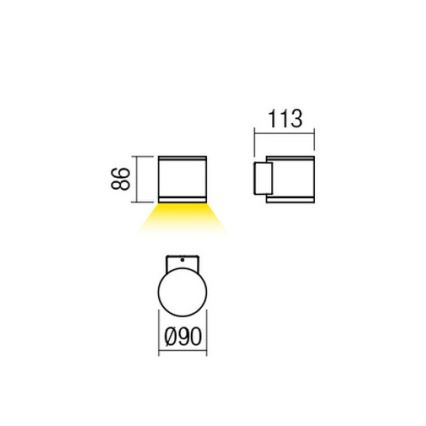 Redo 9596 - Aplique LED de parede para exterior ETA LED/6W/230V 3000K IP54 castanho