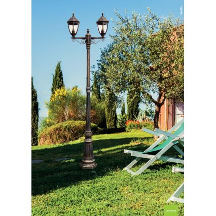 Redo 9609 - Candeeiro exterior SEVILLA 2xE27/42W/230V IP44 dourado/pátina