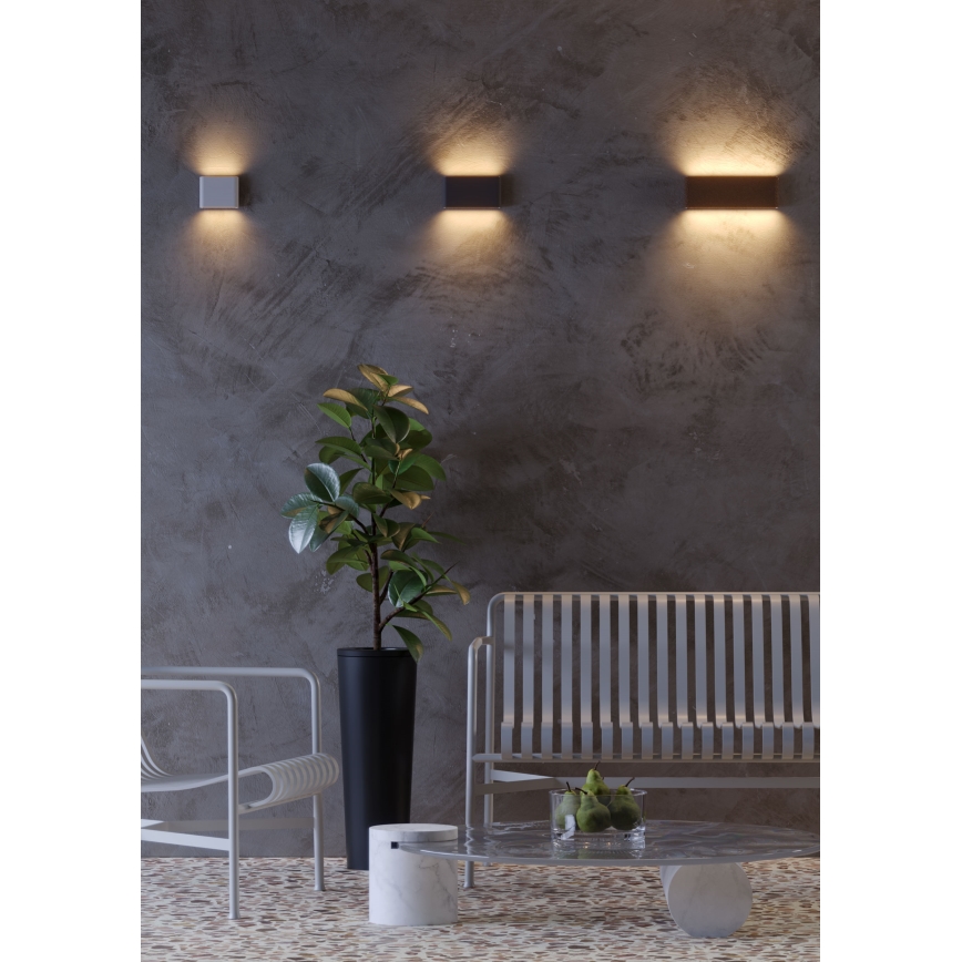 Redo 9623 - Iluminação de parede exterior LED POCKET 2xLED/6W/230V IP54 antracite