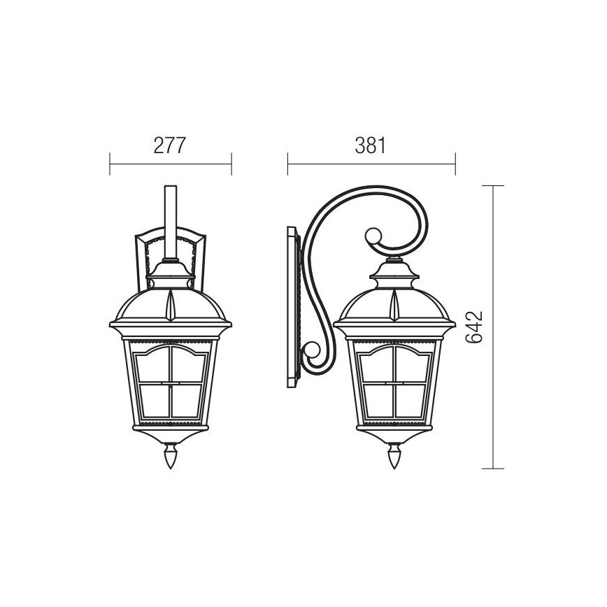 Redo 9648 - Aplique de parede exterior YORK 1xE27/70W/230V IP44 castanho