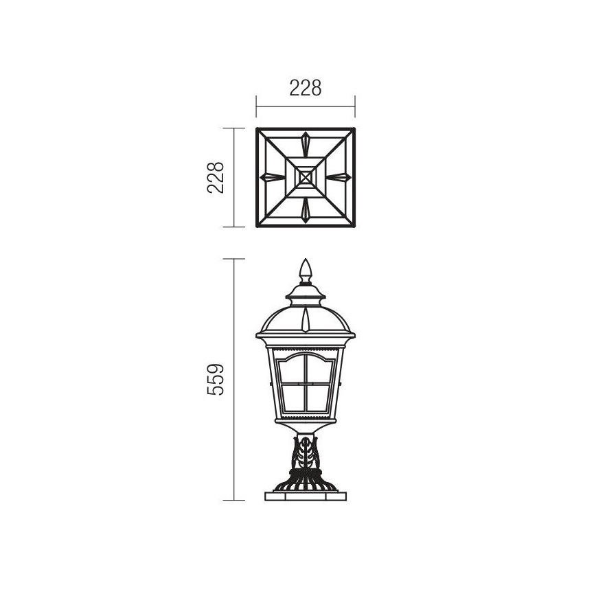 Redo 9652 - Candeeiro exterior YORK 1xE27/70W/230V IP44 castanho